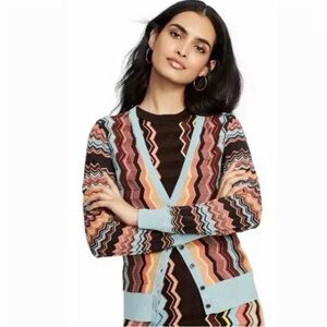 Missoni x Target Vibrant Zigzag 20th Anniversary Knit V Neck Cardigan Sweater